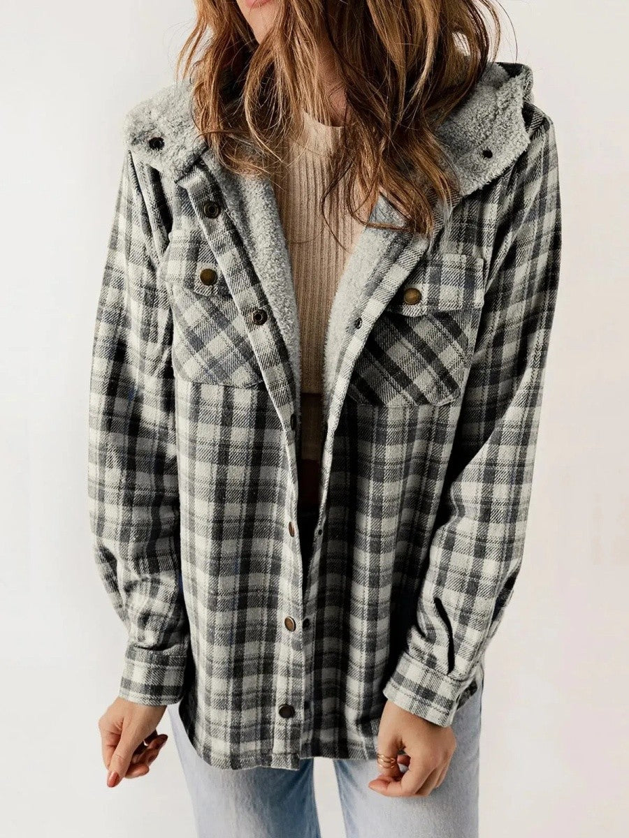 Image of Rebecca | Women's Hooded Plaid Jacket