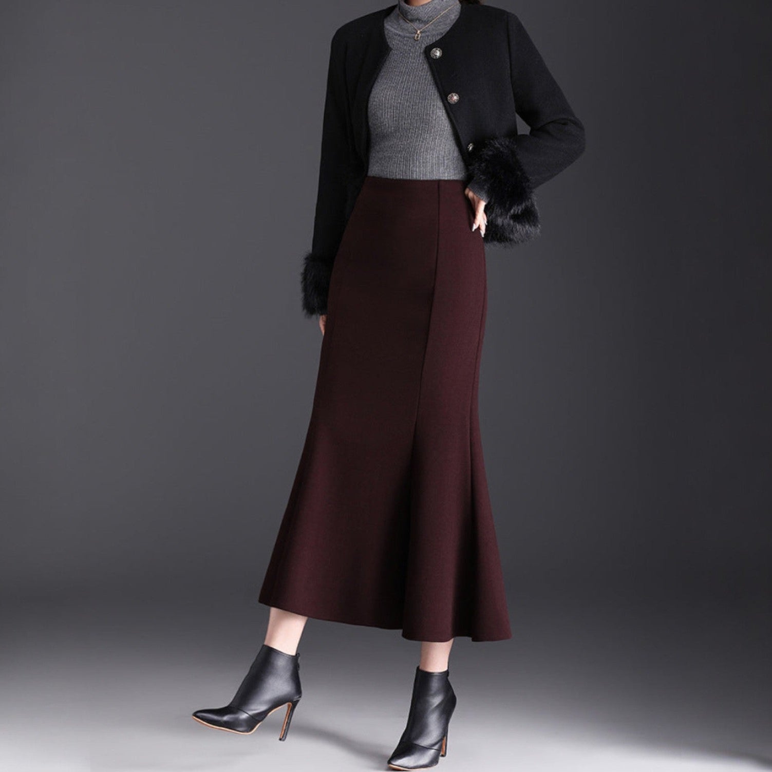 Lina Midi Flared Skirt - Jack Hafford