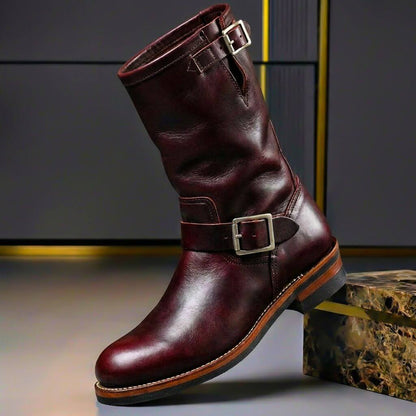 Classic Brown Distressed Leather Boots