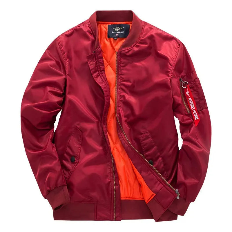 Pilot Bomber Jacket Leather Black