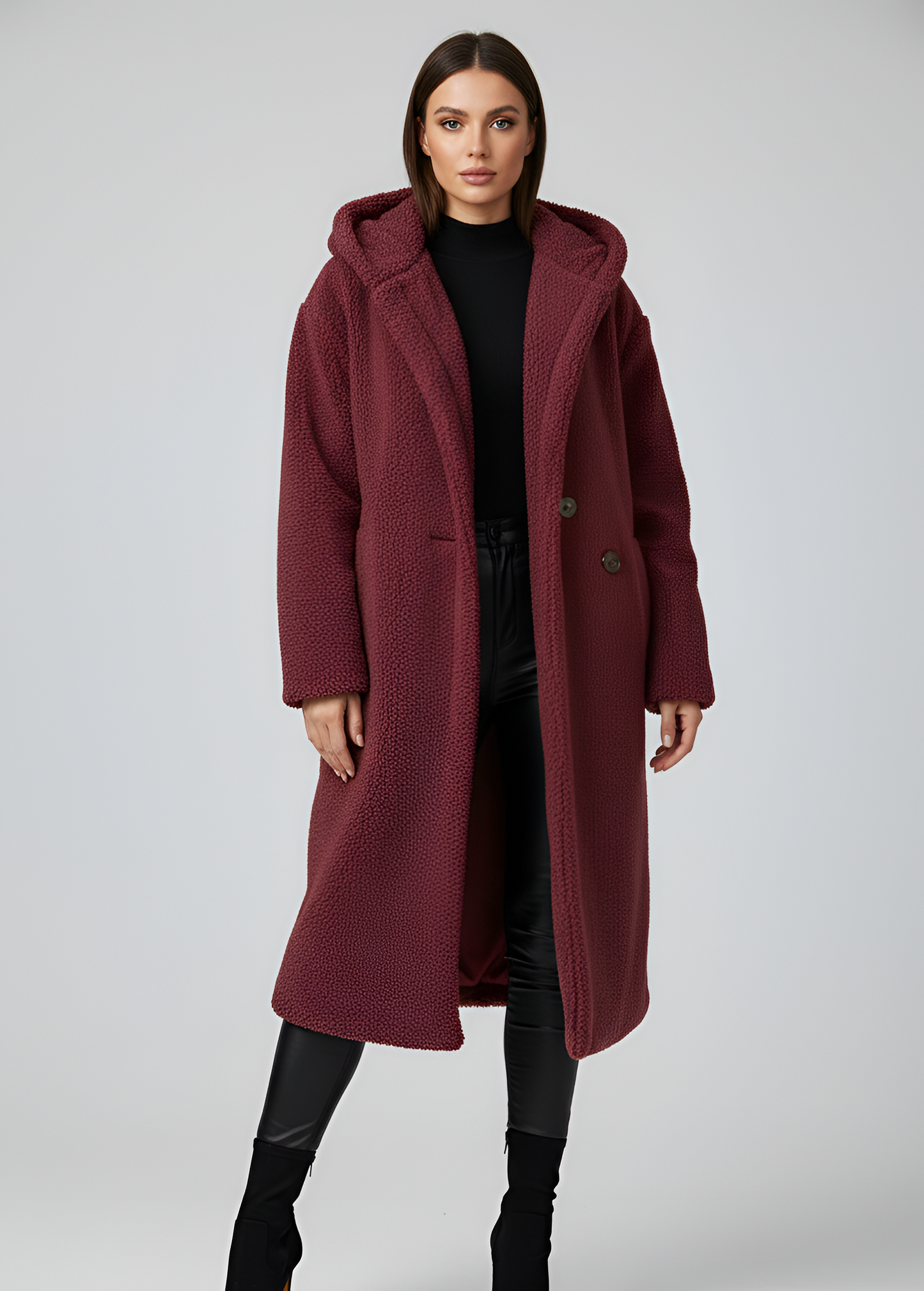 Women's Hooded Faux Fur Long Coat