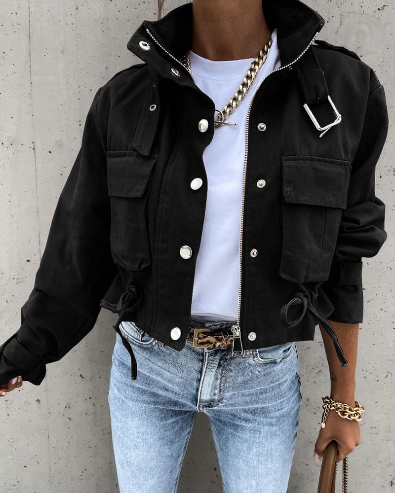 Image of Reese | Women's Cropped Button-Down Jacket