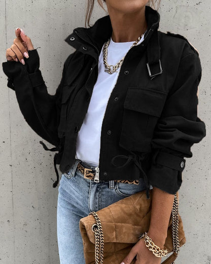 Image of Reese | Women's Cropped Button-Down Jacket