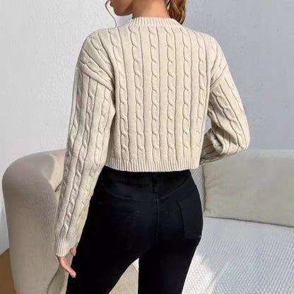 Image of Reese | Women's Cropped Cable Knit Sweater