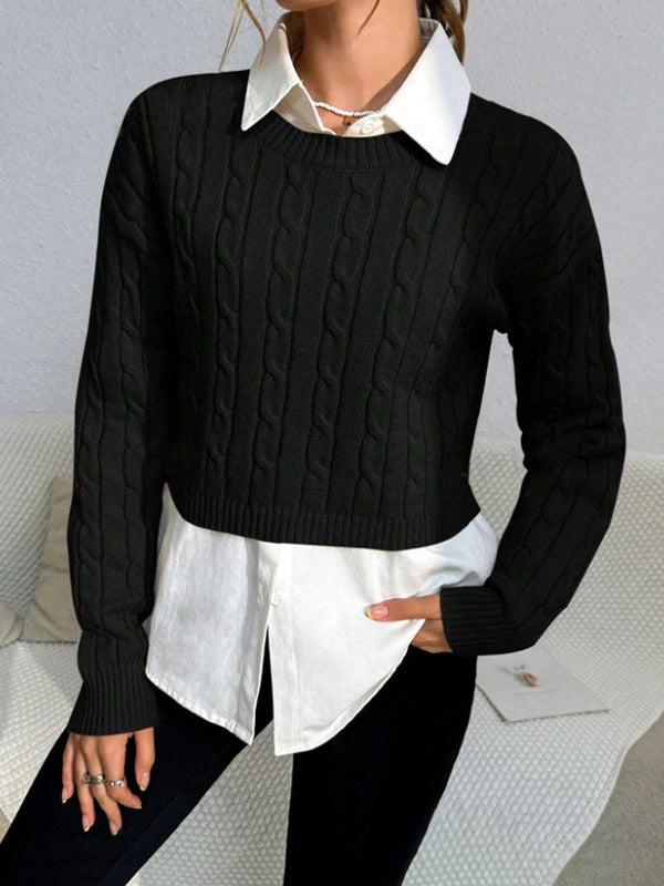 Image of Reese | Women's Cropped Cable Knit Sweater