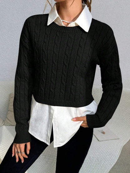 Image of Reese | Women's Cropped Cable Knit Sweater