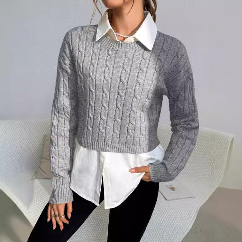 Image of Reese | Women's Cropped Cable Knit Sweater