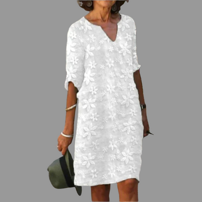 Women's Floral Midi Dress Modern Style - VibreMode