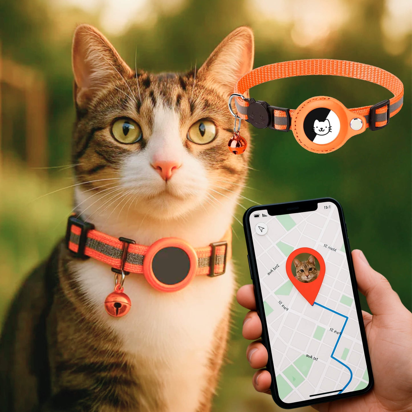 Reflective Gps Cat Collar