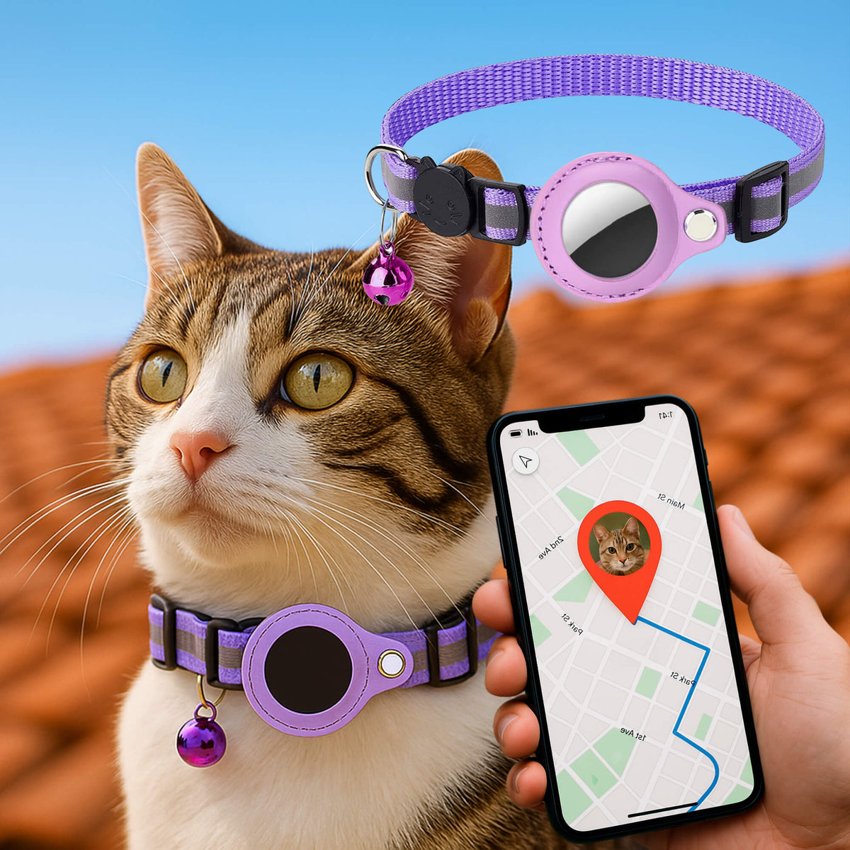 Reflective Gps Cat Collar