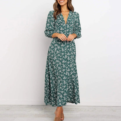 Image of Regina | Women's Long Sleeve Floral Maxi Dress