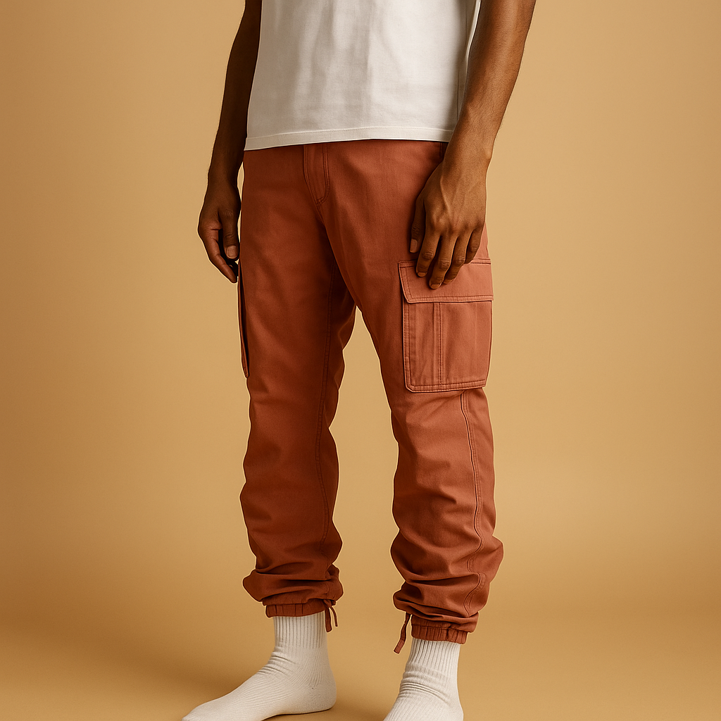 Men’s regular fit cargo pants with multiple pockets, ideal for work, casual outfits, and everyday use.
