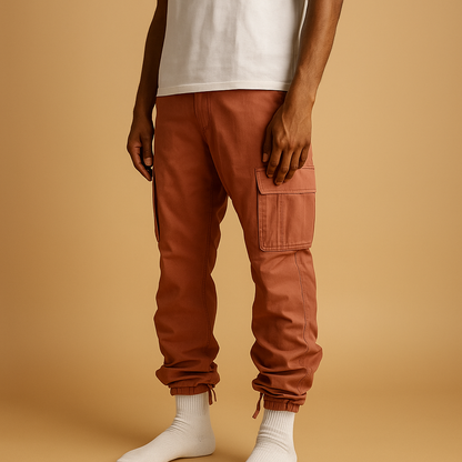 Men’s regular fit cargo pants with multiple pockets, ideal for work, casual outfits, and everyday use.