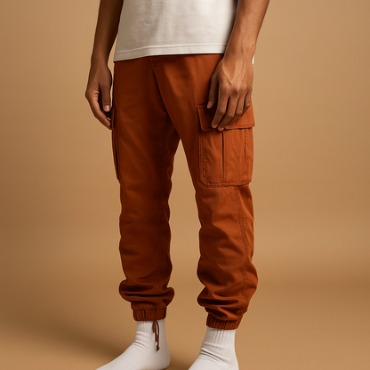 Men’s regular fit cargo pants with multiple pockets, ideal for work, casual outfits, and everyday use.