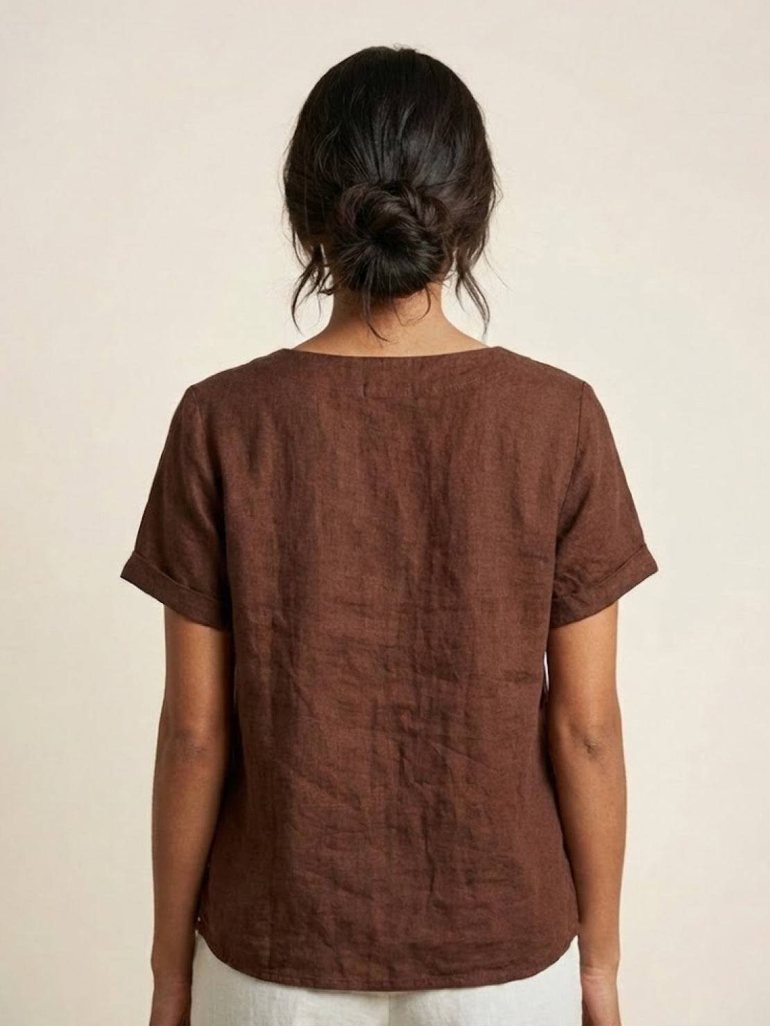 Women's Short Sleeve Casual Scoop Neck Cotton White