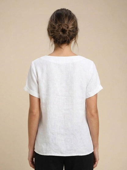 Relaxed Fit Women's Short Sleeve Blouse