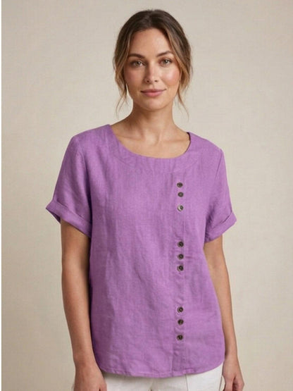 Relaxed Fit Women's Short Sleeve Blouse