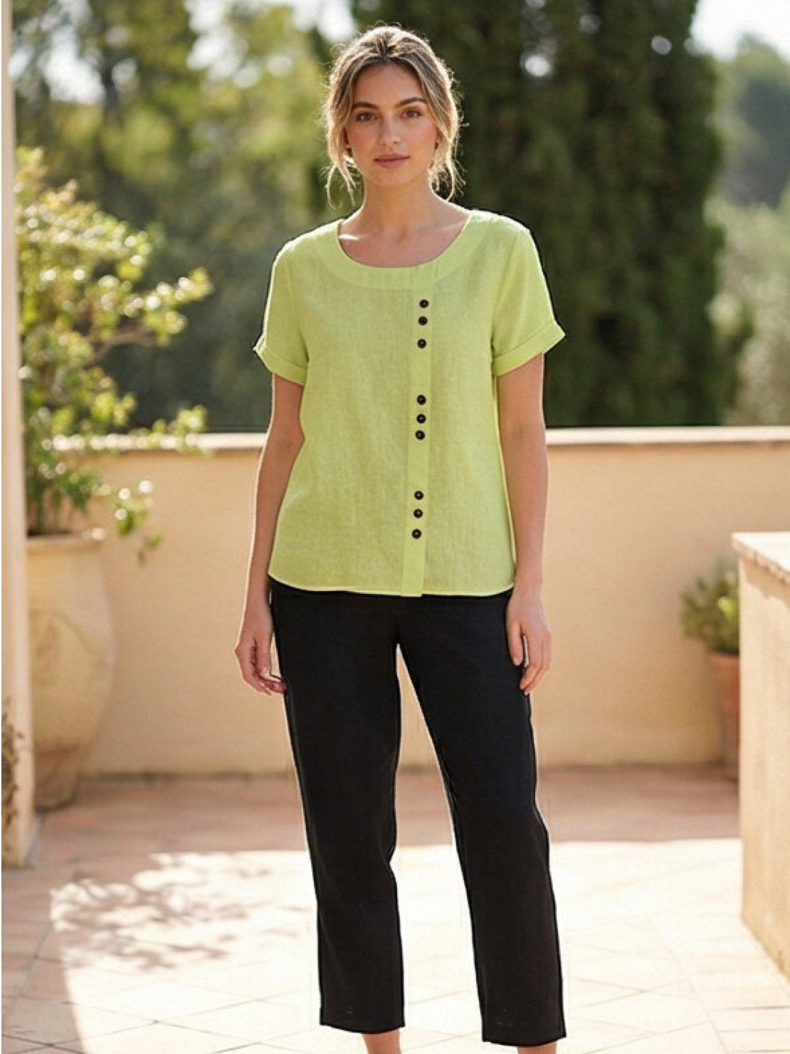 Women's Short Sleeve Casual Scoop Neck Cotton White