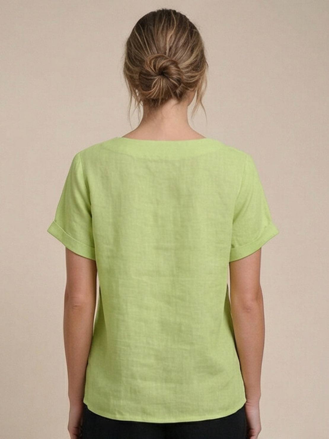 Relaxed Fit Women's Short Sleeve Blouse