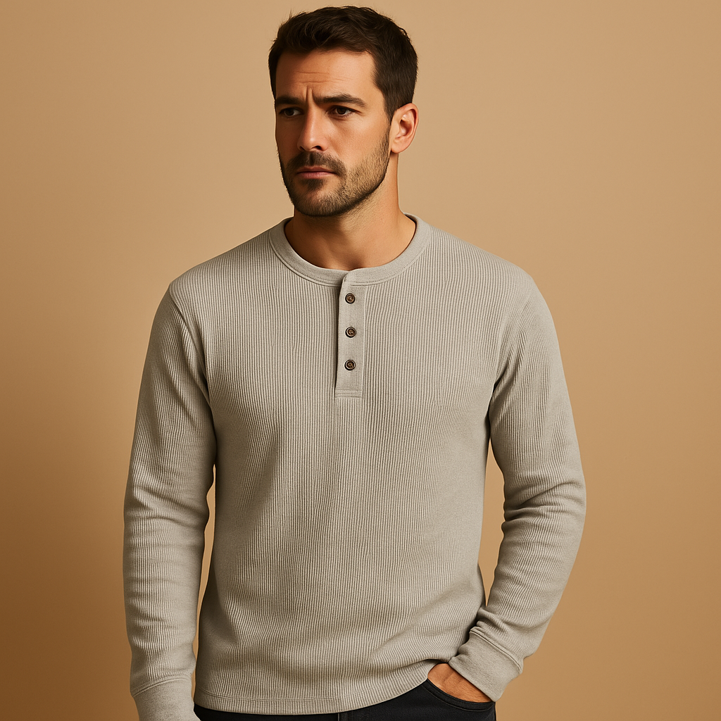 Comfortable Loose Fit Mens Long Sleeve Shirt - VibreMode