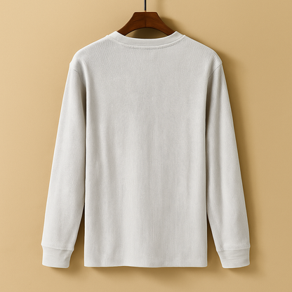 Relaxed fit long sleeve casual shirt for men with a comfortable loose design, perfect for everyday outfits, casual occasions, and weekend wear.
