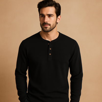 Relaxed fit long sleeve casual shirt for men with a comfortable loose design, perfect for everyday outfits, casual occasions, and weekend wear.