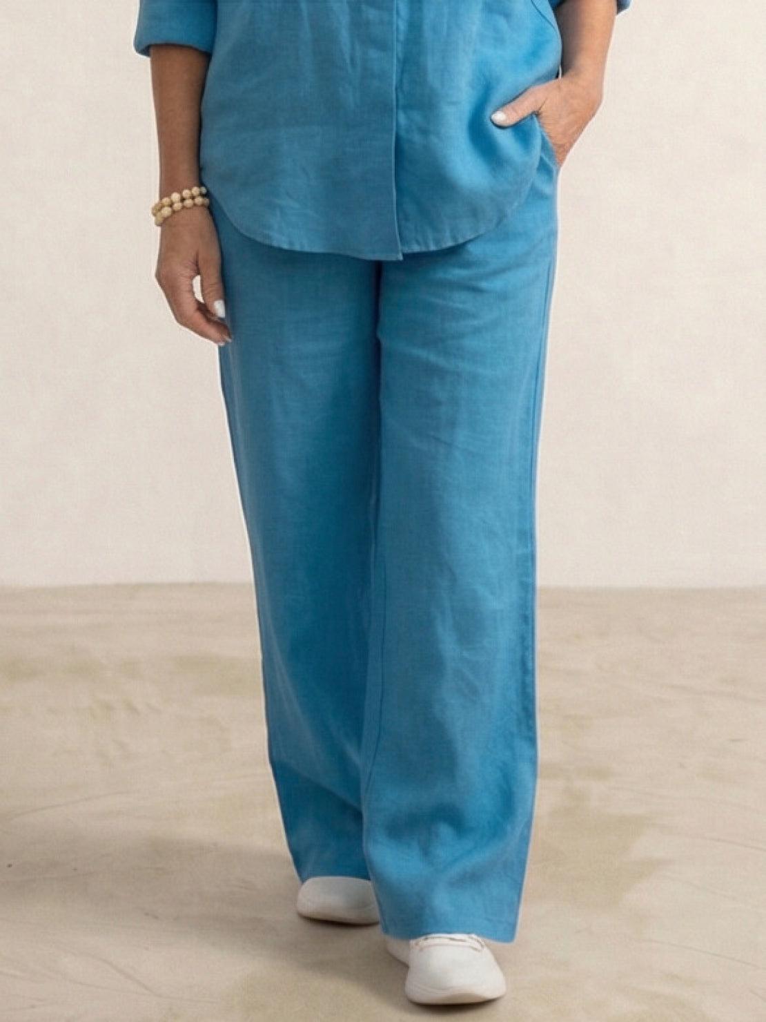 Vivian Women's Button-Down Shirt And Pants Set