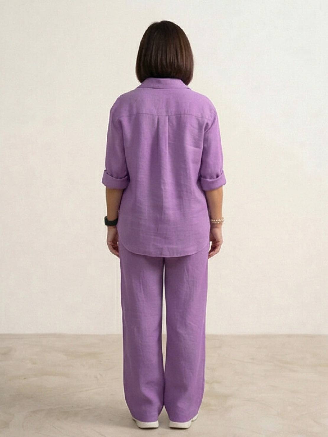 Vivian Women's Button-Down Shirt And Pants Set