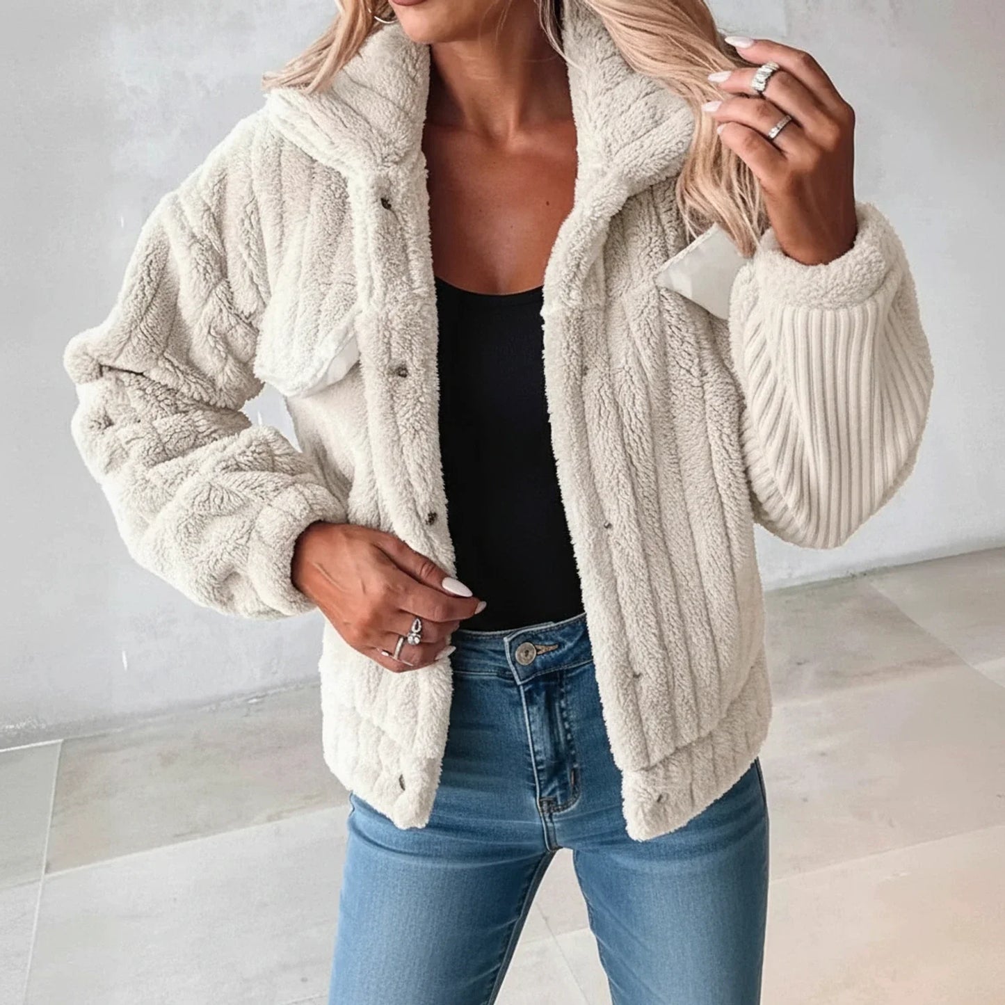Women's Relaxed Fit Sherpa Winter Jacket