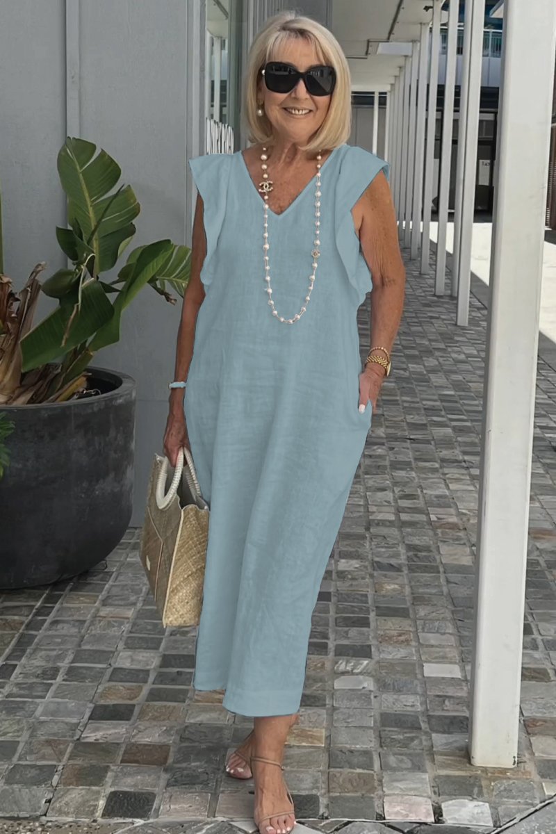 Image of Renee | Women's Sleeveless A-Line Midi Dress