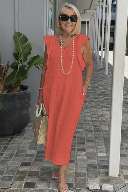 Image of Renee | Women's Sleeveless A-Line Midi Dress