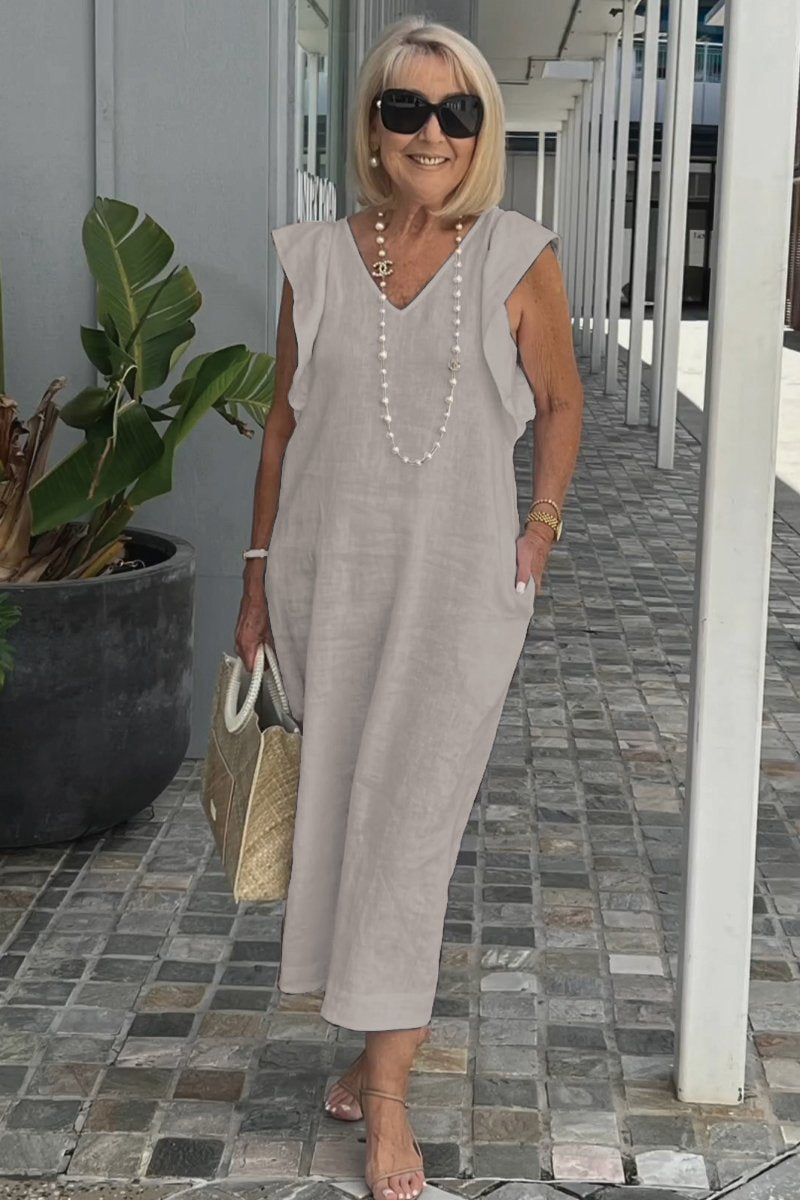 Image of Renee | Women's Sleeveless A-Line Midi Dress