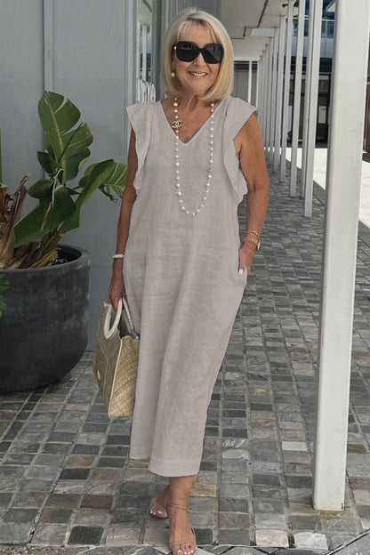 Image of Renee | Women's Sleeveless A-Line Midi Dress