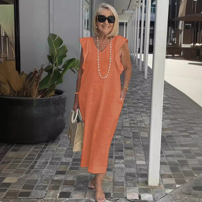 Image of Renee | Women's Sleeveless A-Line Midi Dress