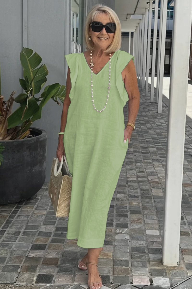 Image of Renee | Women's Sleeveless A-Line Midi Dress