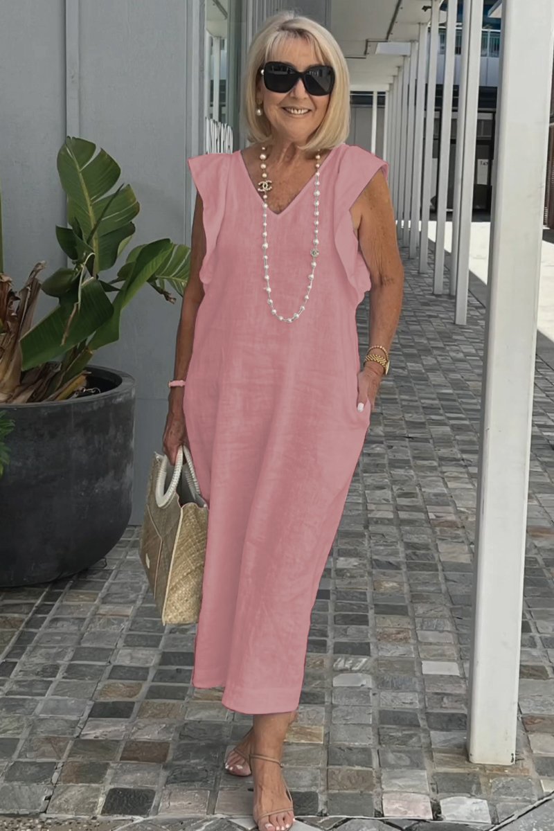 Image of Renee | Women's Sleeveless A-Line Midi Dress