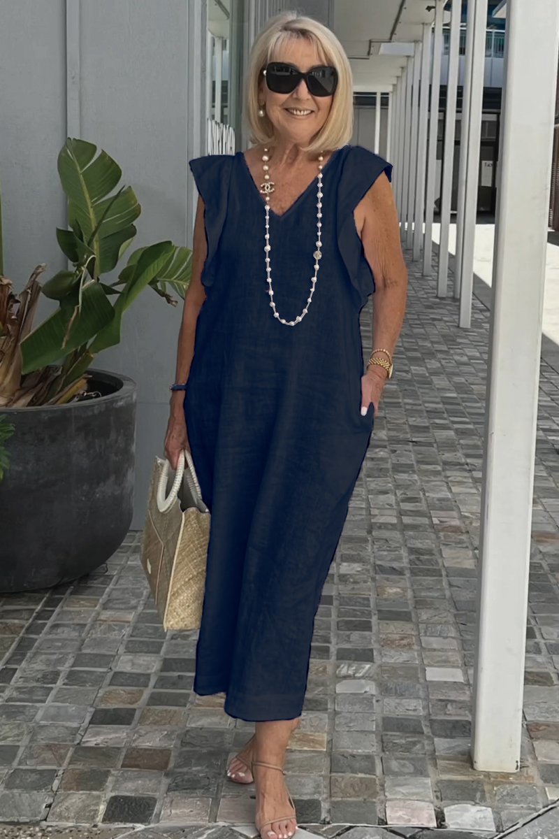 Image of Renee | Women's Sleeveless A-Line Midi Dress