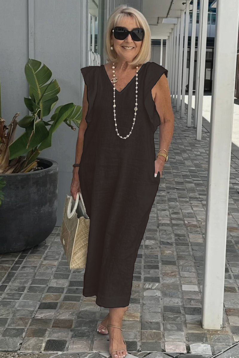 Image of Renee | Women's Sleeveless A-Line Midi Dress