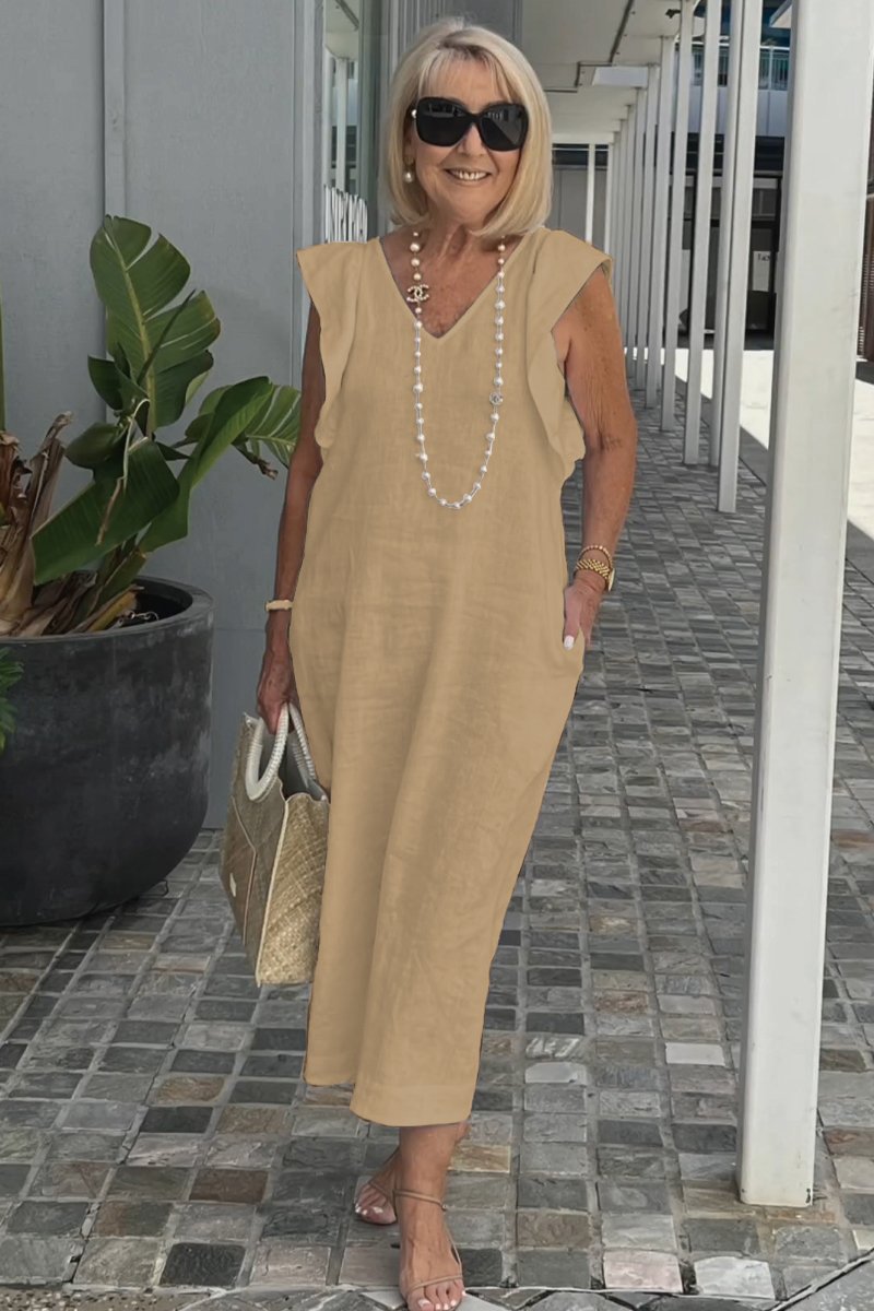 Image of Renee | Women's Sleeveless A-Line Midi Dress