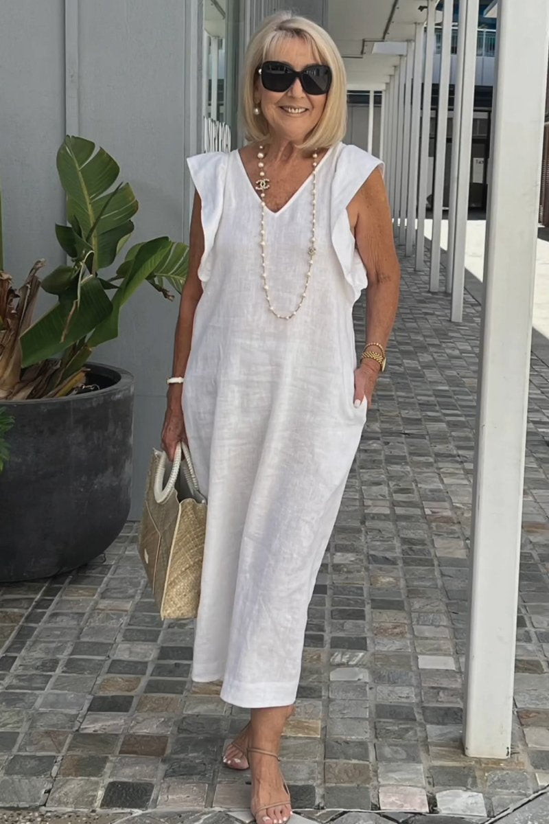 Image of Renee | Women's Sleeveless A-Line Midi Dress
