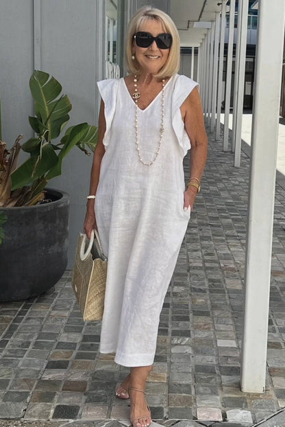 Image of Renee | Women's Sleeveless A-Line Midi Dress