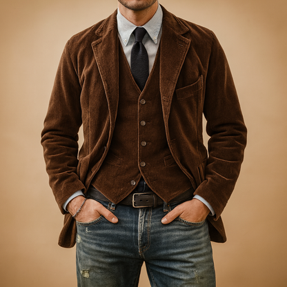 Classic Men's Corduroy Trucker Jacket - VibreMode