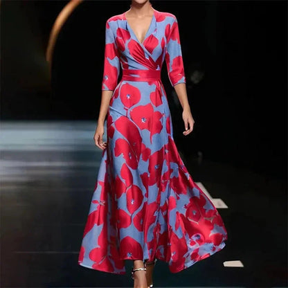 Beautiful Floral Tie Waist Maxi Dress