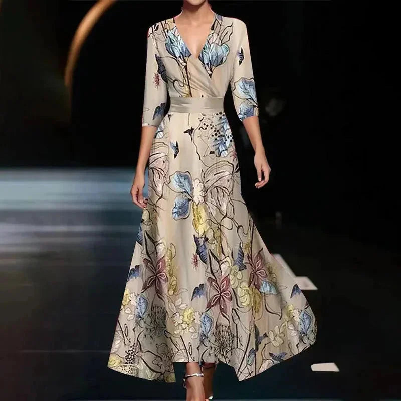 Beautiful Floral Tie Waist Maxi Dress
