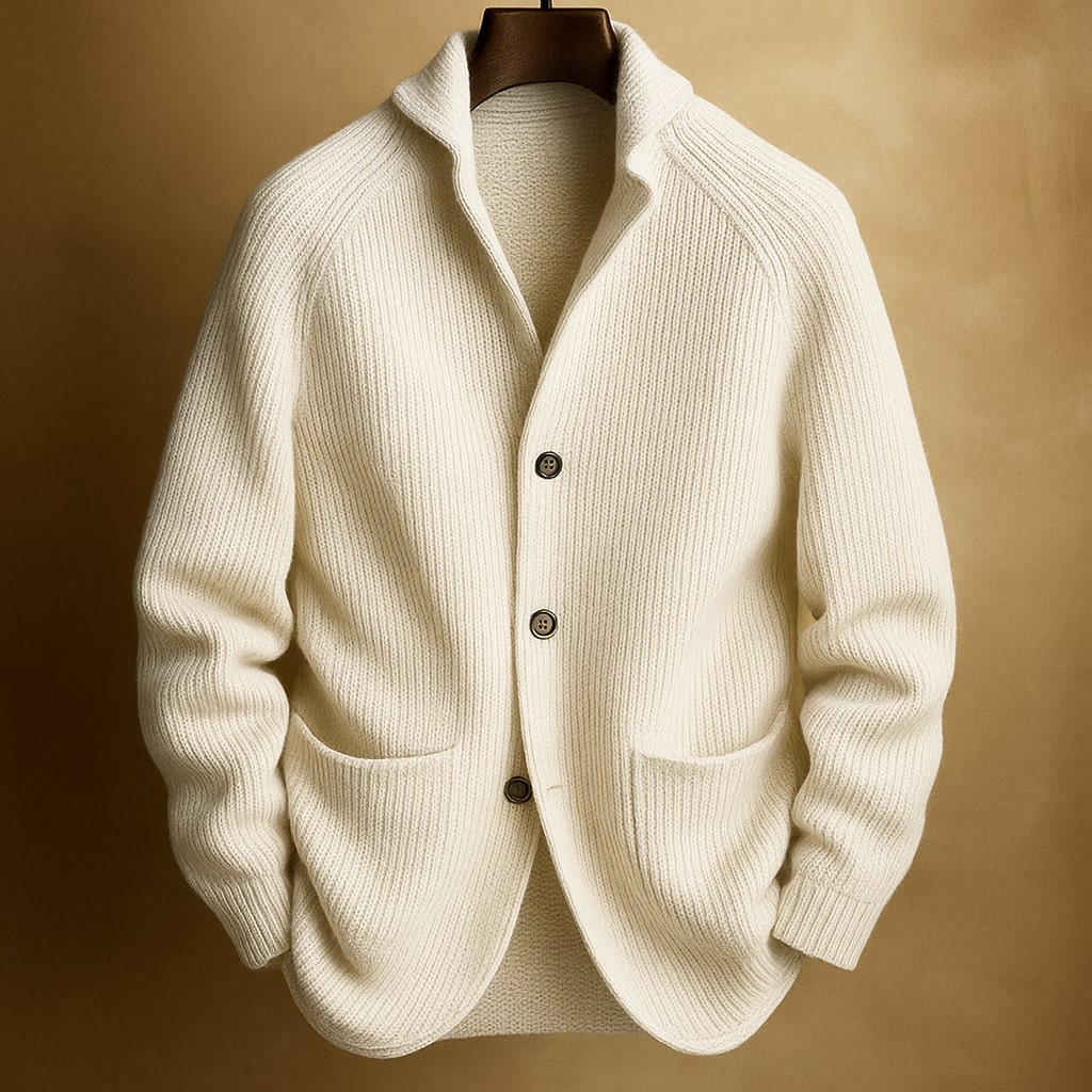 Image of Rhys | Men's Shawl Collar Button-Front Cardigan