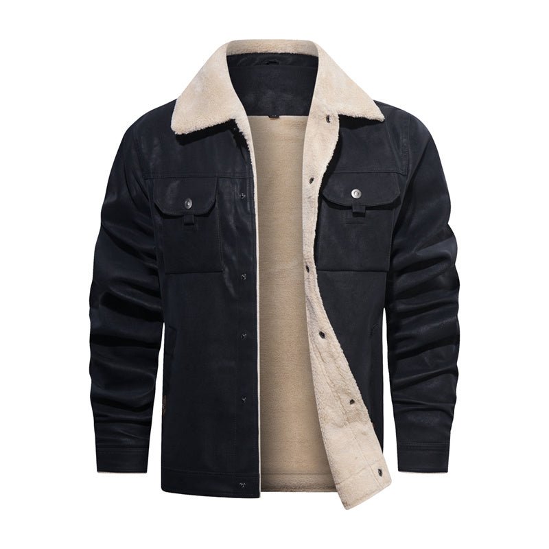 Men's Sherpa Collar Button Front Jacket - VibreMode