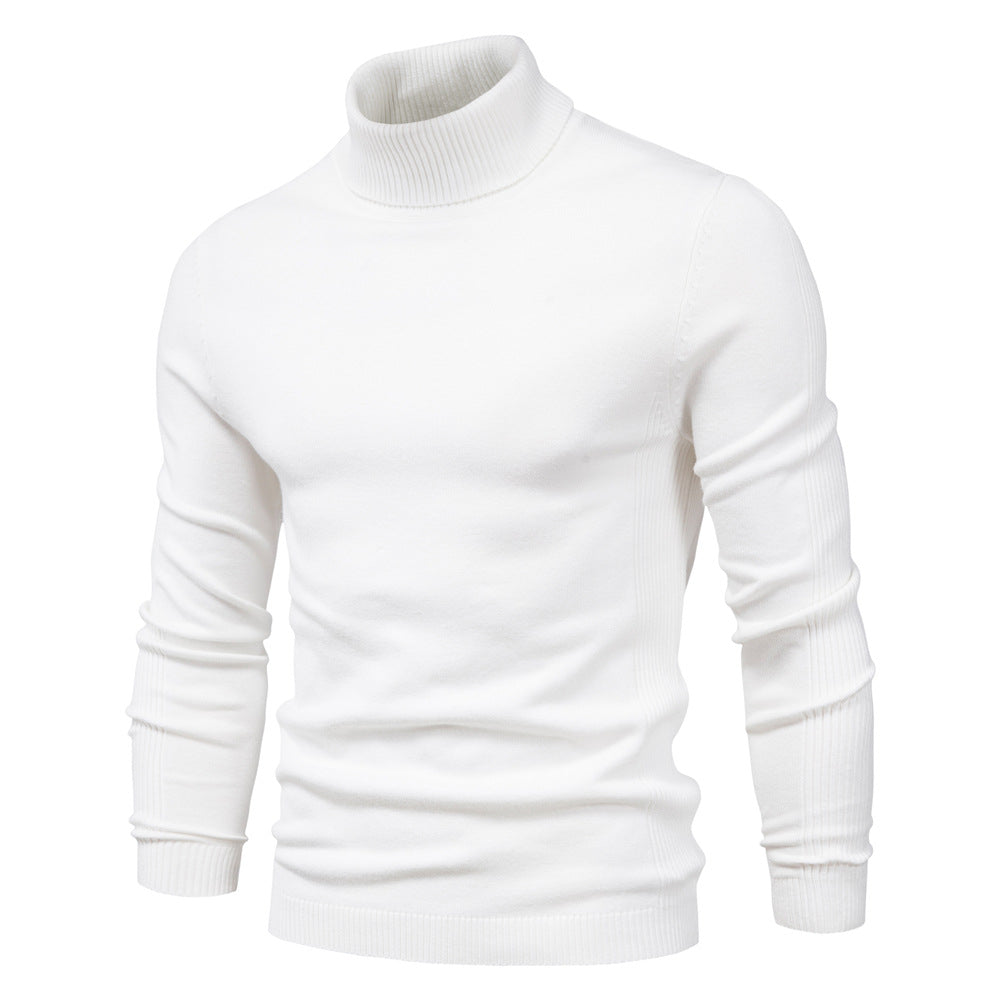 Men's Ribbed Turtleneck Knit Sweater - VibreMode