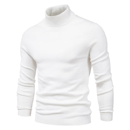 Men's Ribbed Turtleneck Knit Sweater - VibreMode