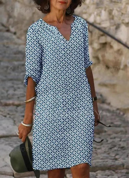 Image of Riley | Women's V-Neck Midi Dress