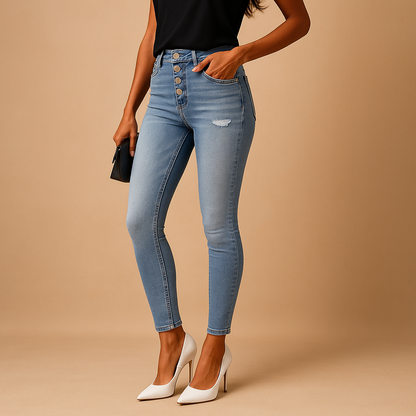 Trendy Distressed Skinny Jeans for Women - VibreMode